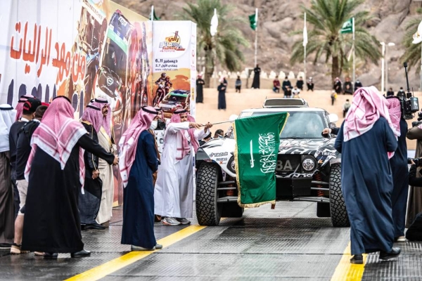 Jakub Przygonski & Timo Gottschalk racing at Hail Rally during the shakedown in Hail, Saudi Arabia on December 7, 2021.