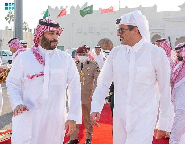 Crown Prince Muhammad Bin Salman and Sheikh Tamim Bin Hamad