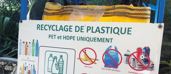 A plastic recycling collection point in Port-au-Prince, Haiti. — courtesy UN Haiti/Daniel Dickinson