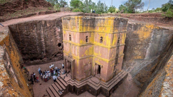 The rock-hewn churches of Lalibela are a Unesco world heritage site.