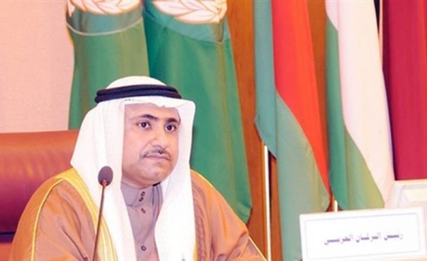 The Arab Parliament condemned the targeting of innocent civilians in the city of Jazan, Saudi Arabia. Seen is the Cairo-based group's Speaker Adel Bin Abdul Rahman Al-Assomi