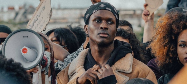 Protestors take part in a Black Lives Matter demonstration in Paris.