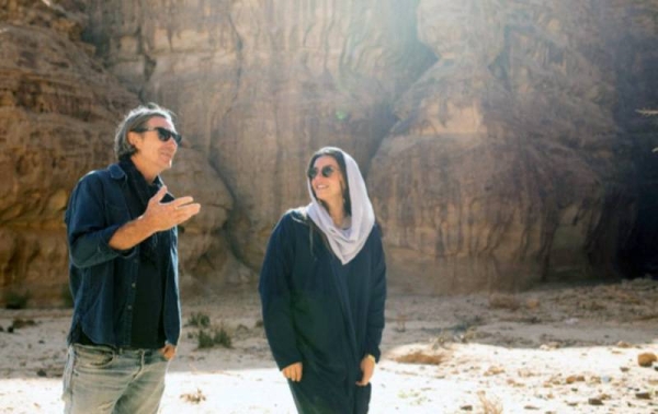 Neville Wakefield and Raneem Farsi, curators of Desert X AlUla, photo by Noon Art, courtesy RCU.