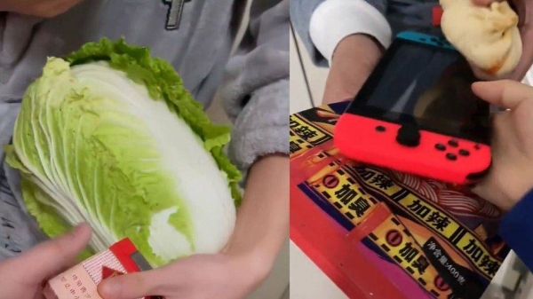 Some have shared videos on social media of them swapping cigarettes for cabbage, and a Nintendo Switch for instant noodles and steamed buns.