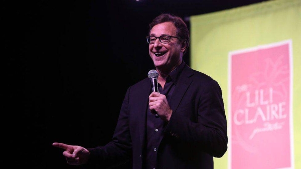 Bob Saget during a stage performance.