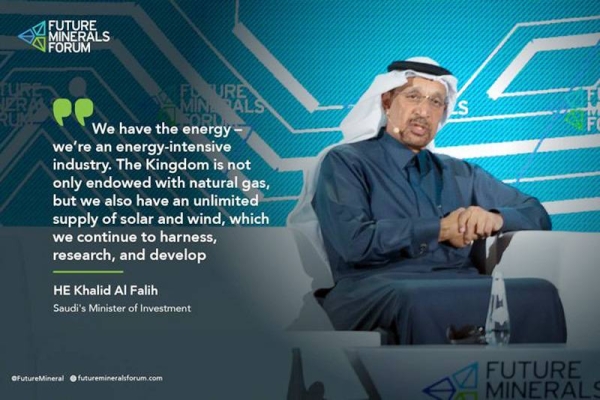 Minister of Investment Khalid Bin Abdulaziz Al-Falih stressed that the mineral resources sector is among the most important resources that support countries’ economies.