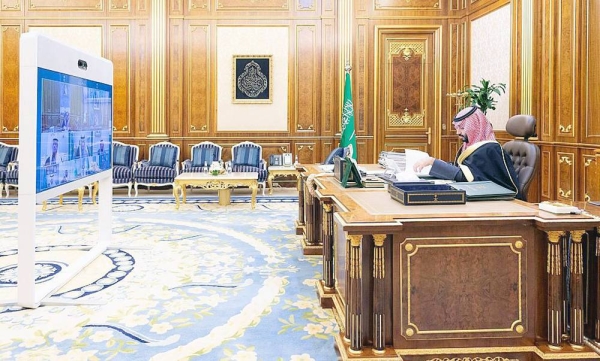 The Custodian of the Two Holy Mosques King Salman, prime minister, chaired the Cabinet's virtual session in Riyadh on Tuesday.