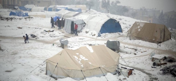 The harsh winter continues to make life very difficult for displaced people in camps like this one in Idlib, Syria.