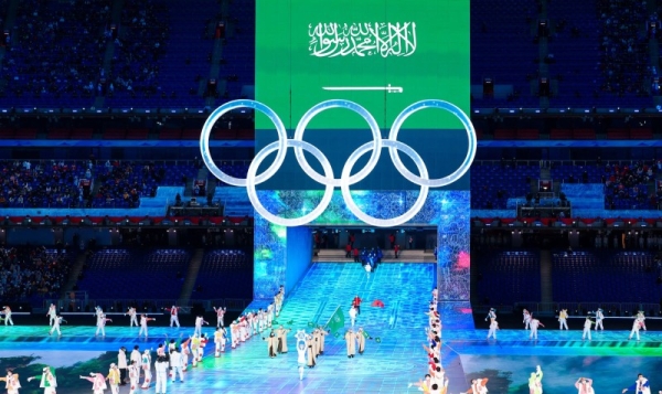 The Saudi delegation led by Abdi walked into the opening ceremony at the Beijing National Stadium on Friday.