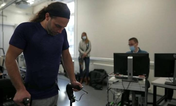 Spinal implant allows Michel Roccati to walk.