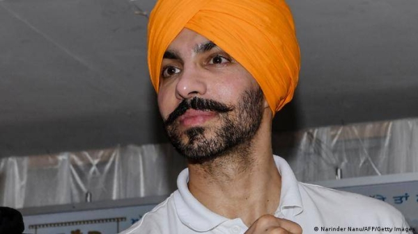 Deep Sidhu at India's Golden Temple on April 30, 2021.