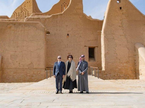 UNESCO Director-General Audrey Azoulay visits Al-Turaif district in Al Diriyah in January 2020.