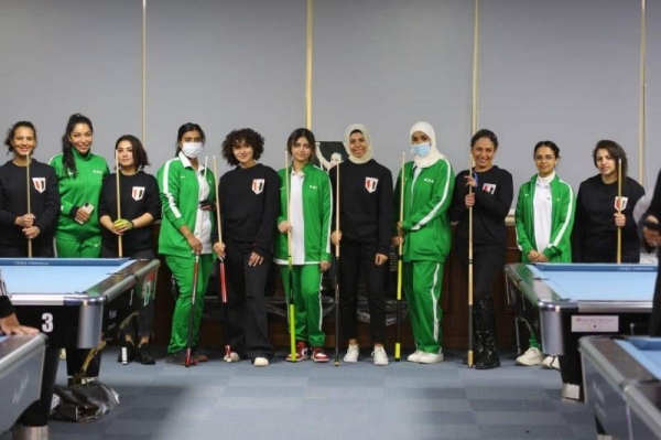 Saudi players preparing for the championships in Doha.