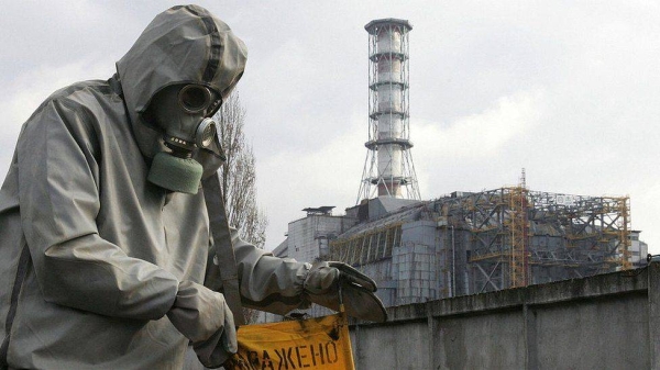 A worker at the Chernobyl nuclear plant in 2006.