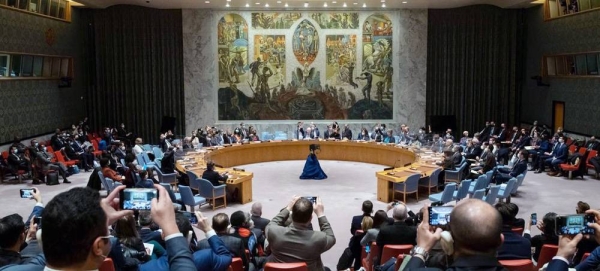 Security Council votes on draft resolution on Ukraine, Feb. 25, 2022. — courtesy UN Photo/Mark Garten
