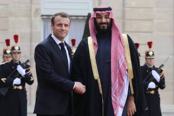 File photo of Crown Prince Muhammad Bin Salman and the French President Emmanuel Macron