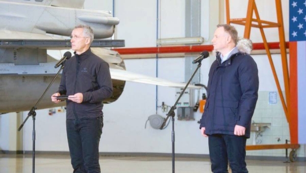 
NATO Secretary General Jens Stoltenberg together with Polish President Andrzej Duda.