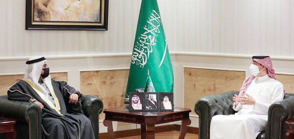 HRC chief Dr. Al-Awwad receives Arab Parliament speaker
