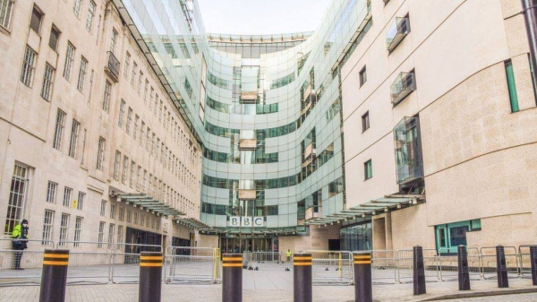 BBC headquarters in London. Access to the BBC's Russian language services has been restricted in Russia.