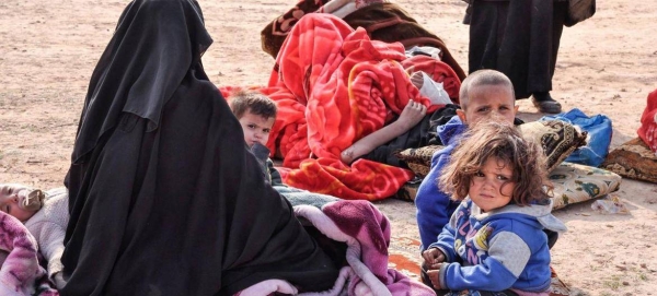 A displaced family in the Al-Hol camp in Syria.