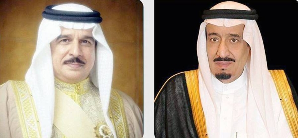 King Salman, right, Bahrain King Hamad Bin Isa Al Khalifa.
