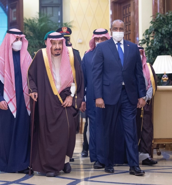 The Custodian of the Two Holy Mosques King Salman received in his palace in Riyadh this evening Chairman of the Sudanese Transitional Sovereignty Council Lt. Gen. Abdel Fattah Al-Burhan, who arrived in Riyadh earlier Monday.