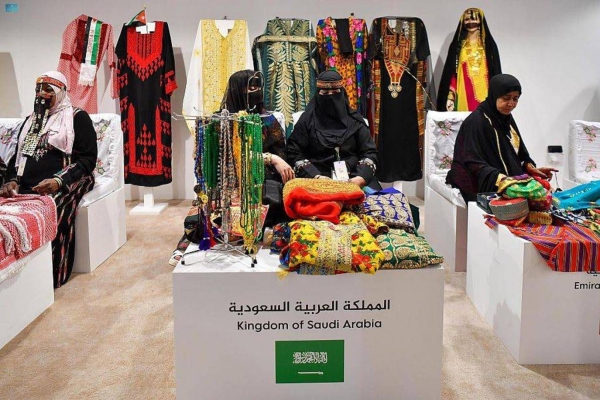 Saudi craftswomen display their work at Sharjah Heritage Days.