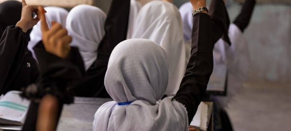 Girls at school in Herat, Afghanistan.
