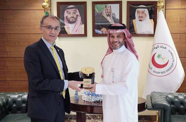President of Saudi Red Crescent Authority Dr. Jalal Bin Mohammed Al-Owaisi received here Monday Regional Director of the International Federation of Red Cross and Red Crescent Societies (IFRC) in the Middle East and North Africa Dr. Hossam El-Sharkawi and his accompanying delegation.