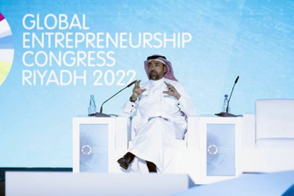 Amr AlMadani, chief executive of the Royal Commission for AlUla, discusses 'Tourism at a Tipping Point' during the Global Entrepreneurship Congress in Riyadh. — courtesy RCU