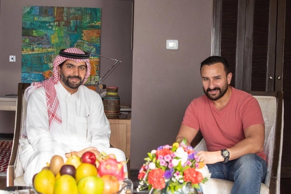 Saudi Minister of Culture Prince Badr with Salman Khan. (@BadrFAlSaud)