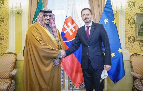 Prime Minister of the Republic of Slovakia Eduard Heger received here Wednesday the Minister of Economy and Planning Faisal Bin Fadel Al-Ibrahim.