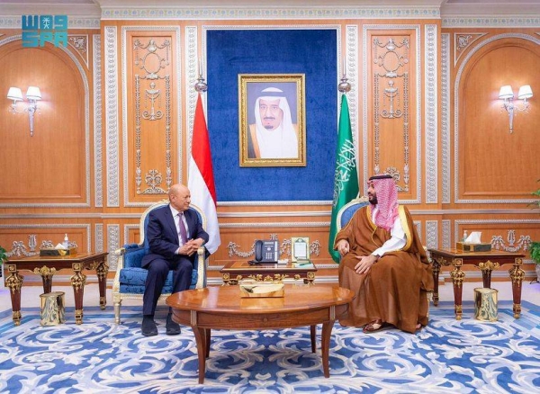 Crown Prince Mohammed bin Salman, Deputy Prime Minister and Minister of Defense, received on Thursday the president and members of the Yemen Presidential Leadership Council.