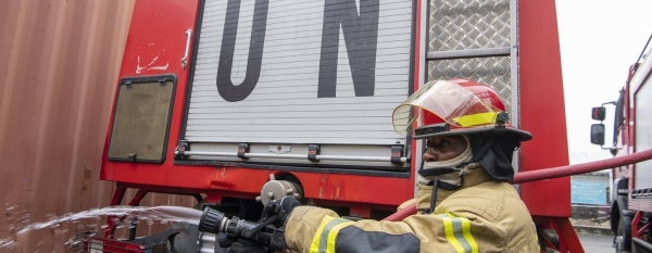 Fabien Mwingwa, an ex-combatant who is employed by MONUSCO in Goma, North Kivu province of DRC as Fire Safety Assistant.
