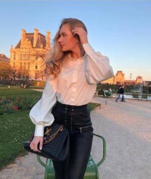 Elizaveta Peskova seen here at Paris' Tuileries Gardens in an Instagram post from 2019, in which she describes her love for French cinema.