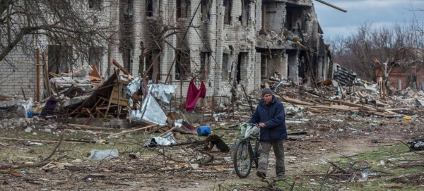 The village of Novoselivka, near Chernihiv, Ukraine has been heavily bombed. — courtesy UNDP Ukraine/Oleksandr Ratushnia
