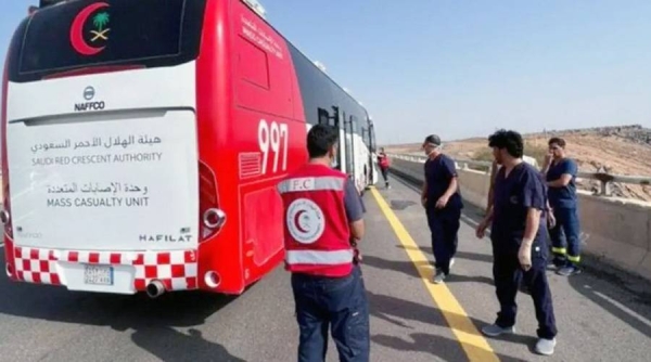 Eight people died and 43 others were injured in a bus accident in Madinah on Friday.