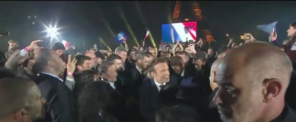 Emmanuel Macron savors his victory in the French presidential run-off on Sunday.