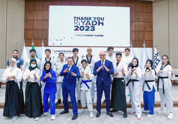 The Saudi Arabian Olympic & Paralympic Committee (SOPC) President Prince Abdulaziz Bin Turki Al Faisal held a signing ceremony to host the 2023 World Combat Games (WCG) with the President of the Global Association of International Sports Federations (GAISF) and SportAccord Ivo Ferriani Sunday.