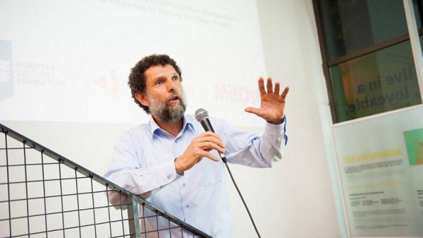 An undated photo of philanthropist Osman Kavala, released in October 2021.