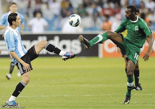 Picture from the last match between Saudi Arabia and Argentina, which ended in a goalless draw, on Nov. 14, 2012, in a friendly match held at King Fahd Stadium in Riyadh. (Picture: Al-Riyadh NewsPaper)