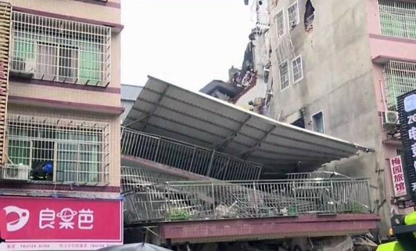 The aftermath of a building collapse in China's Hunan Province.