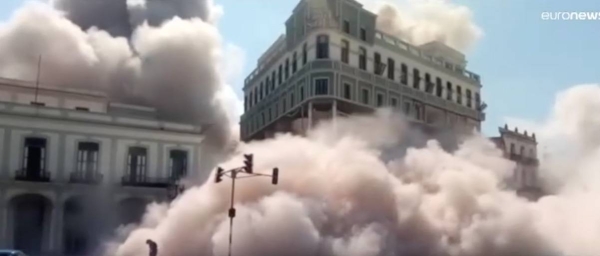 A deadly explosion destroys the five-star Hotel Saratoga, in Havana, Cuba, Friday.