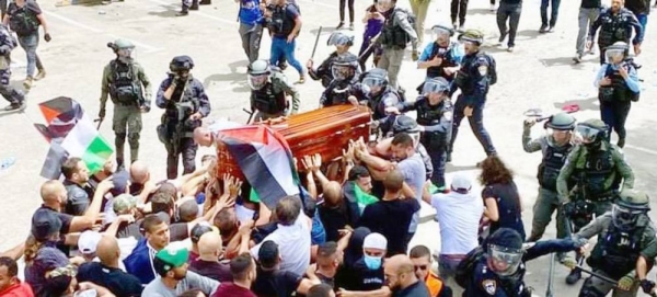 The funeral of Shireen Abu Aqla in Jerusalem. — courtesy Maisa Abu Ghazaleh