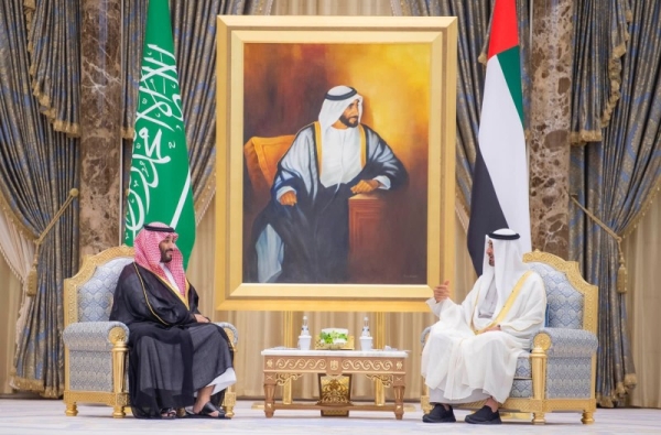 File picture of Crown Prince Mohammed Bin Salman and UAE president Shiekh Mohamed Bin Zayed.
