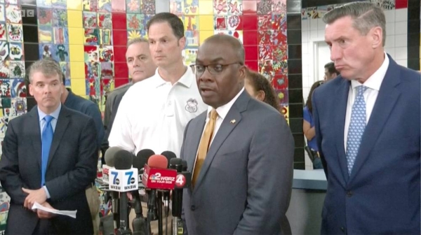 Buffalo Mayor Byron Brown speaks of pain in wake of deadly shooting at a store.