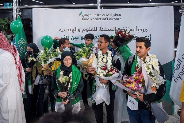 ISEF 2022: Saudi winners accorded a rousing welcome at Riyadh airport