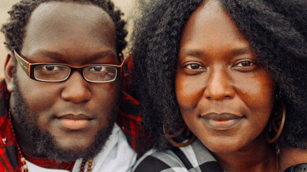 Zaire Goodman, left, with his mother. Goodman was shot in the neck but miraculously survived.