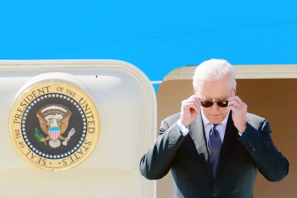 US President Joe Biden disembarks from Air Force One during his arrival in South Korea. — courtesy photo