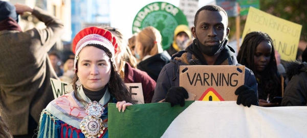 Youth climate activists take part in a Fridays for Future global strike in Stockholm, Sweden. (file)